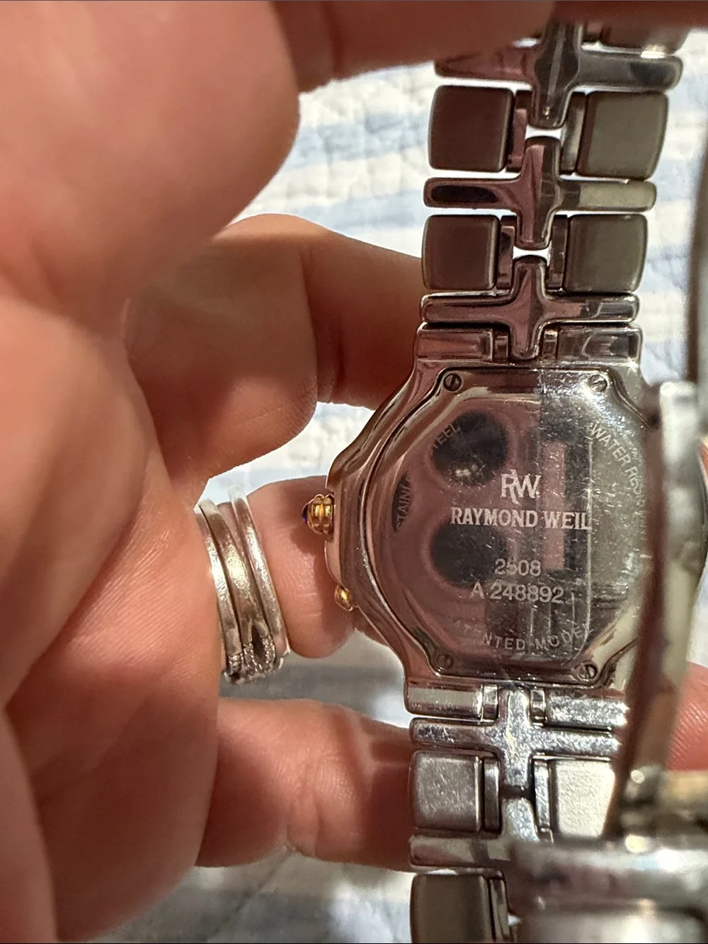 Raymond Weil Two-Tone Silver and Gold Parsifal Watch with White Dial